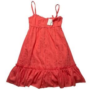 NWT J. Crew Coral Pineapple Print Sleeveless Mini Dress Size 6 Women's